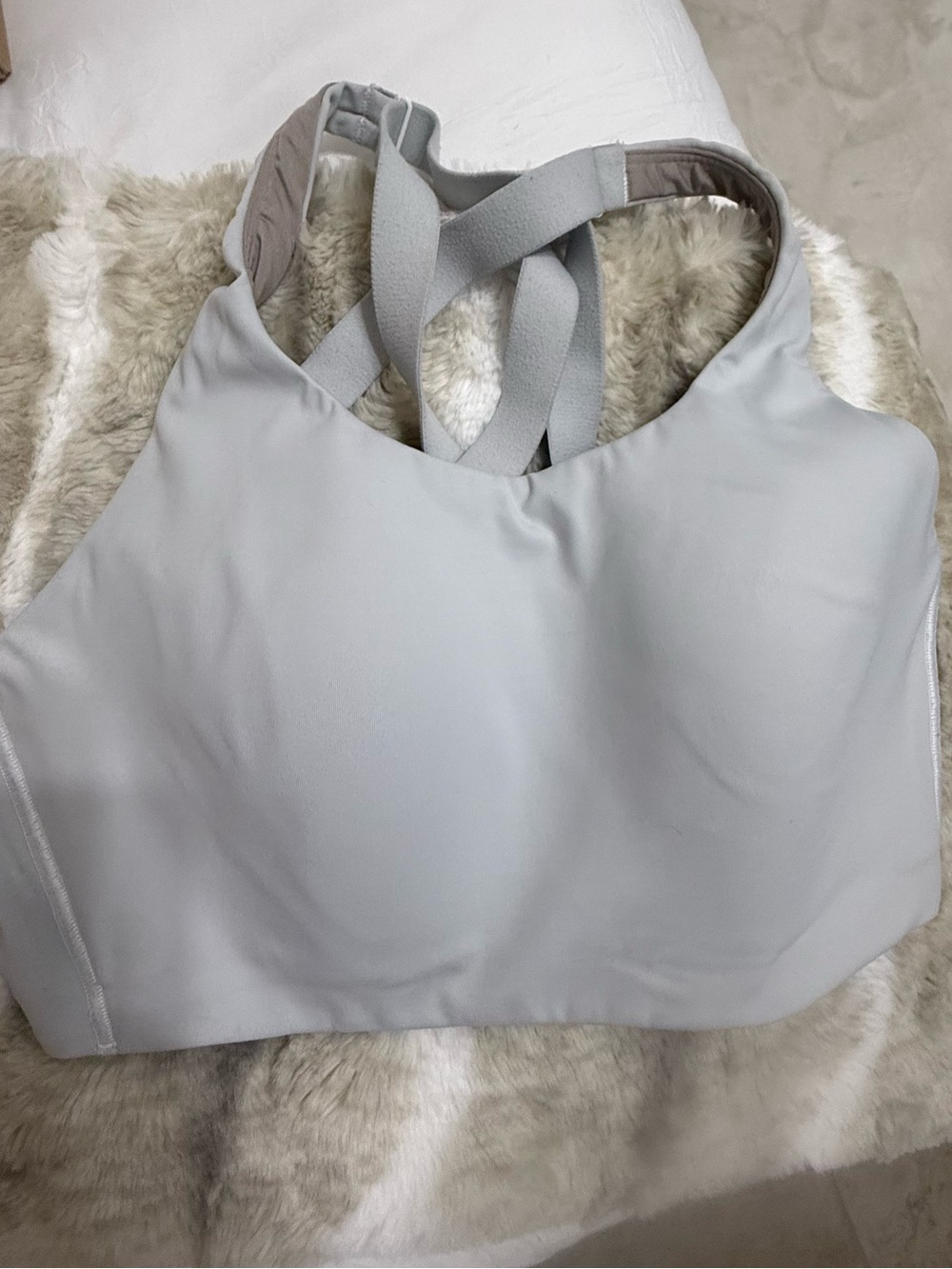 lululemon athletica Light Gray Crisscross-Back Sports Bra